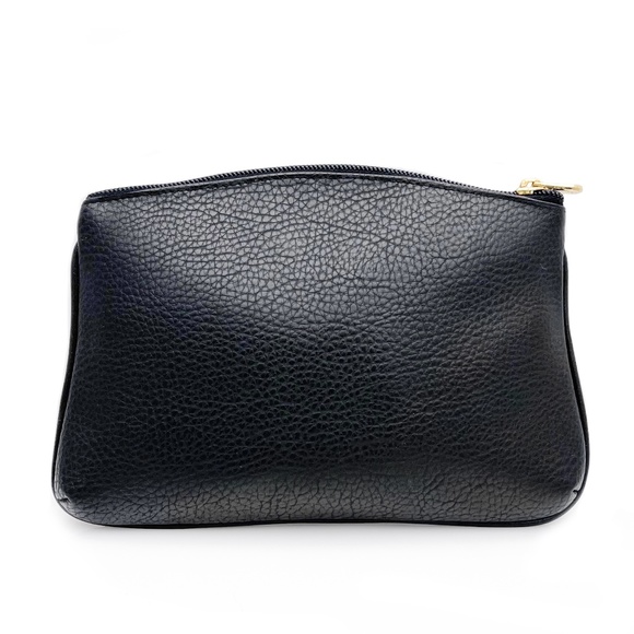 FENDI Vintage Black Pebbled Leather Cosmetic/Makeup Pouch - Picture 3 of 12